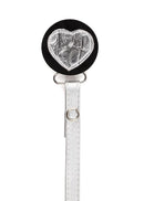 Silver Croc Heart Pacifier Clip