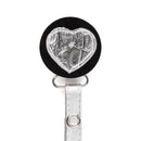 Silver Croc Heart Pacifier Clip