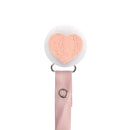 Pink Croc Heart Pacifier Clip