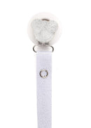 Sparkle Silver Teddy Pacifier Clip