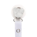 Sparkle Silver Teddy Pacifier Clip