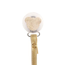 Sparkle Gold Leather Teddy Pacifier Gift Set