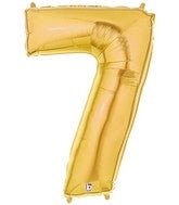 40" Number 7 Gold Balloon