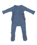 Ocean Blue Knit Button Footie