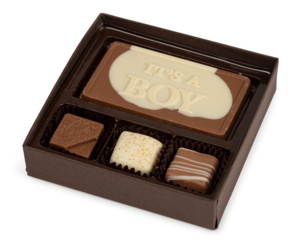 4 Piece It’s A Boy Assorted Chocolate Truffle Message Gift Box