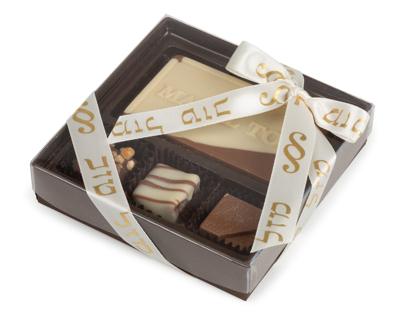 4 Piece Mazel Tov Assorted Chocolate Truffle Message Gift Box