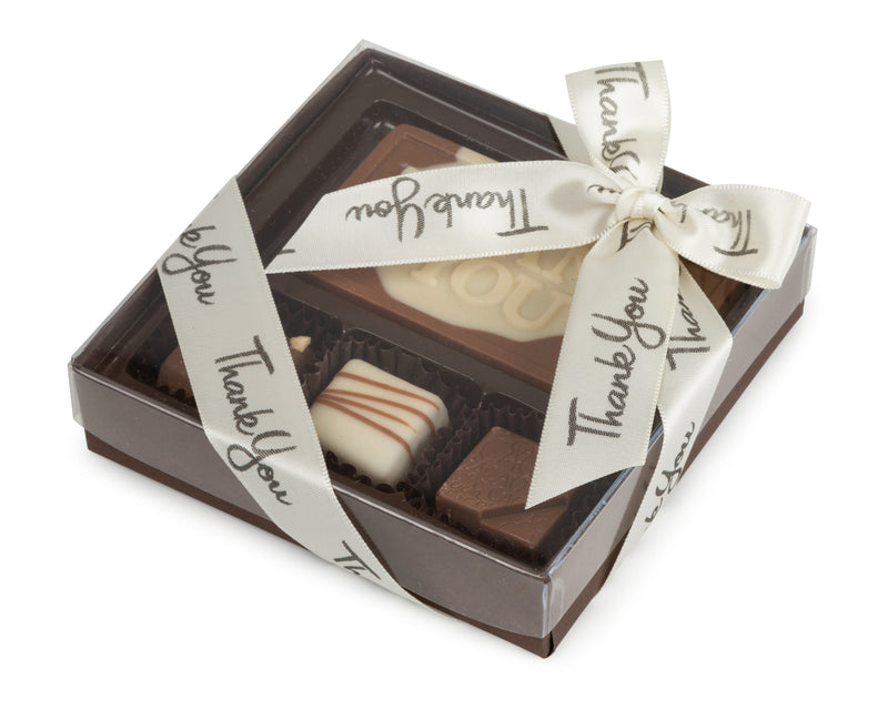 4 Piece Thank You Assorted Chocolate Truffle Message Gift Box