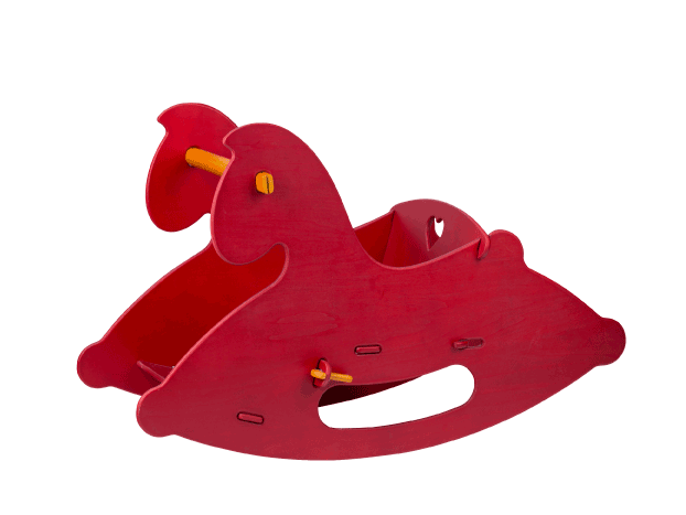 Red Wooden Rocking Horse