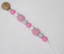 Pink Teething Pacifier Clip