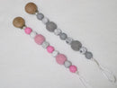 Pink Teething Pacifier Clip