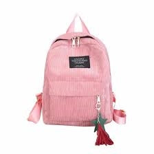 Pink Ribbed Tassel Bag Pack