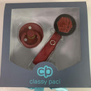 Maroon Croc Hexagon Pacifier Gift Set
