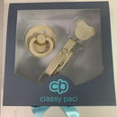 Sparkle Gold Leather Teddy Pacifier Gift Set
