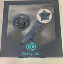 Sparkle Blue Leather Star Pacifier Gift Set