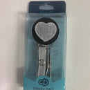 Silver Croc Heart Pacifier Clip