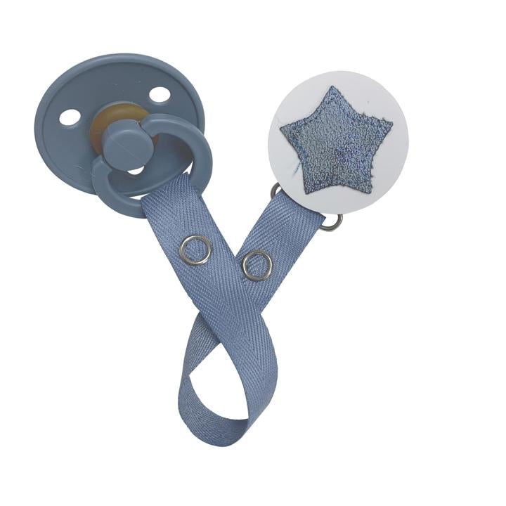 Sparkle Blue Leather Star Pacifier Gift Set