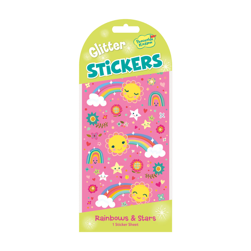 Glitter Rainbow & Stars Stickers