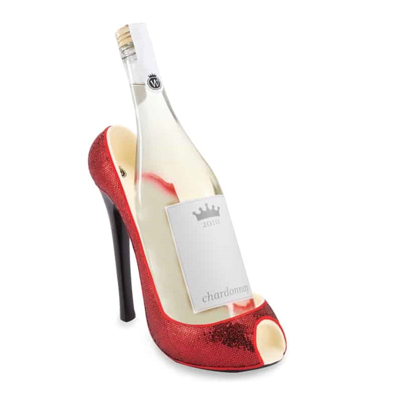 Red Glitter High Heel Wine Bottle Holder
