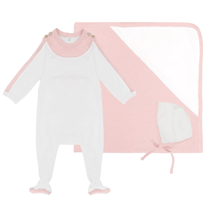 Girls White & Pink Layette Set