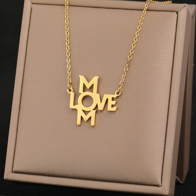 Stainless Steel Necklace- Mom Love