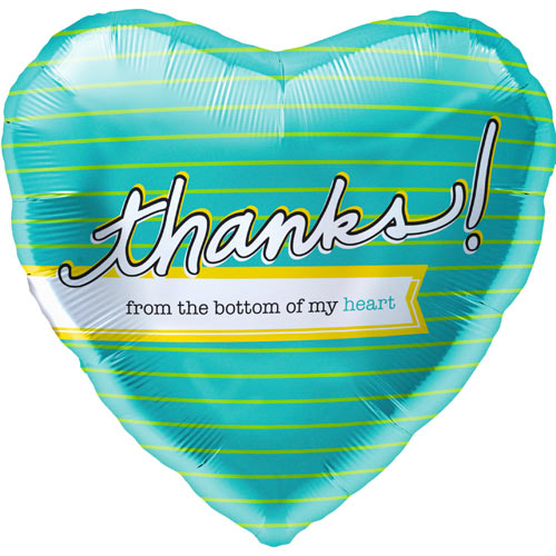18" Thanks! From The Bottom Of My Heart Balloon