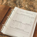 Leather Recipe Binder - Small (5.5" x 8.5") Natural