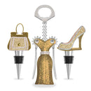Gold & Silver Glitter Fashion Wine Set
