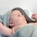 Hooded towel rabbit silver grey