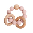 Wood & Silicone Teething Ring - Pink