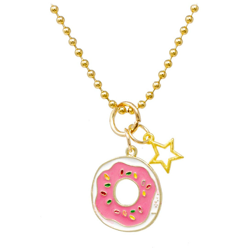 Donut & Star Gold Charm Necklace By ZOMI GEMS