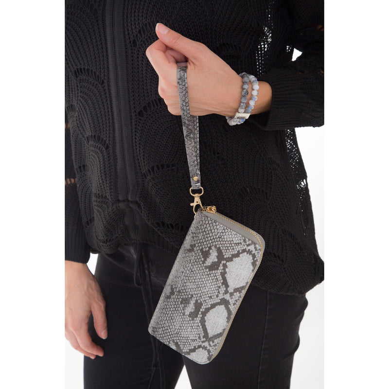 Snakeskin Print Wallet with Wristlet - 5 Assorted