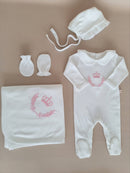 Organic Cotton Royal New Born 5pcs Embroidered Bundle