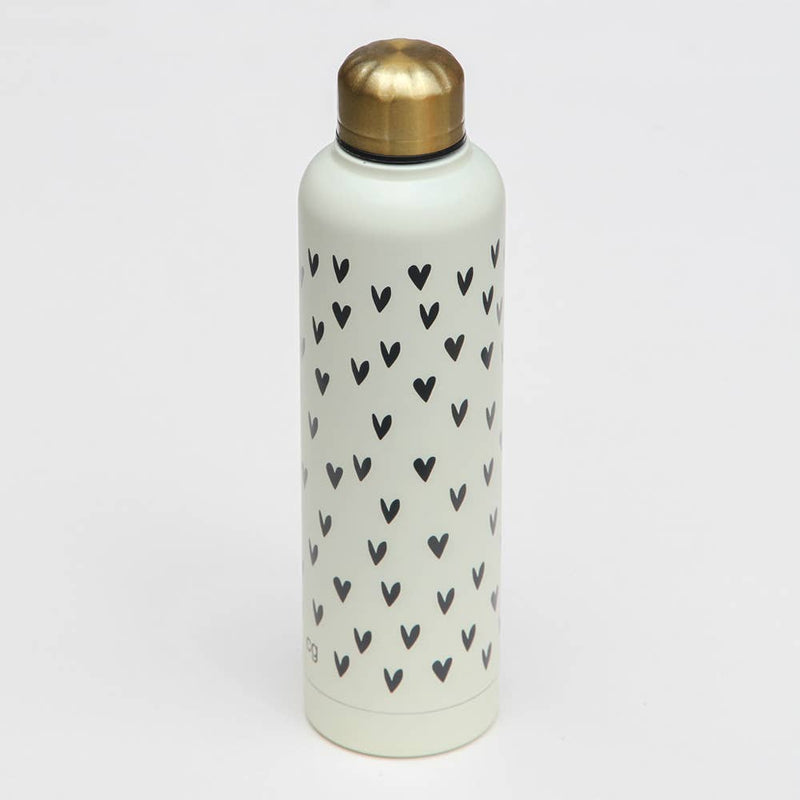 Hearts Metal Water Bottle