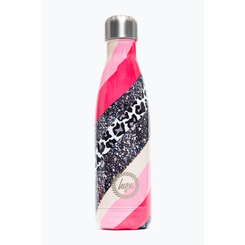 Hype Glitter Leopard Wave Metal Water Bottle