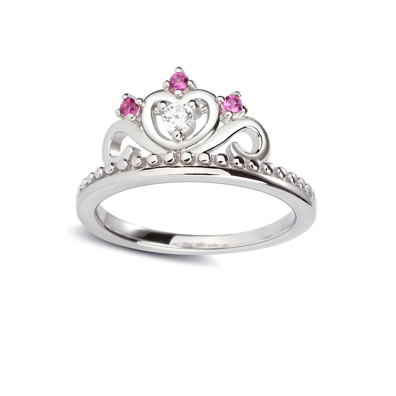 Cherished Moments - Sterling Silver Tiara Baby Ring with CZs