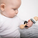 Silicone & Wood Rattle - Monochrome