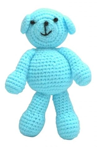 Mini Blue Knit Teddy Bear
