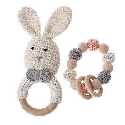 Bunny Rattle and Bracelet Set