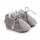 Gray Comfy Baby Moccasin Shoes