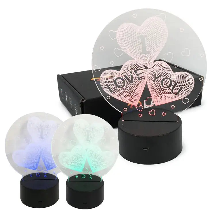 I LOVE YOU HEART 3D NIGHT LIGHT COLORS CHANGING