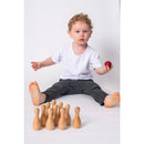 Tabletop Bowling Set - Natural Wood and Red Ball