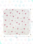 2 Pack Muslin Swaddle Blankets - Floral Hearts