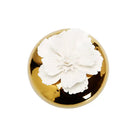 Gold Round Diffuser with Dimensional White Flower