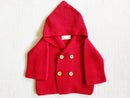 Organic Hand Knitted Hooded Baby Cardigan