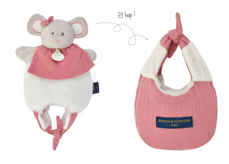 Reversible Gray Mouse Puppet / Carry Bag