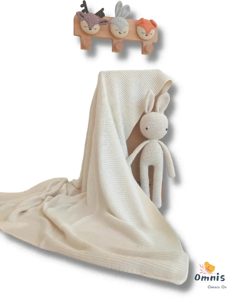 100% Organic Bamboo Blanket and White Rabbit, Perfect Gift