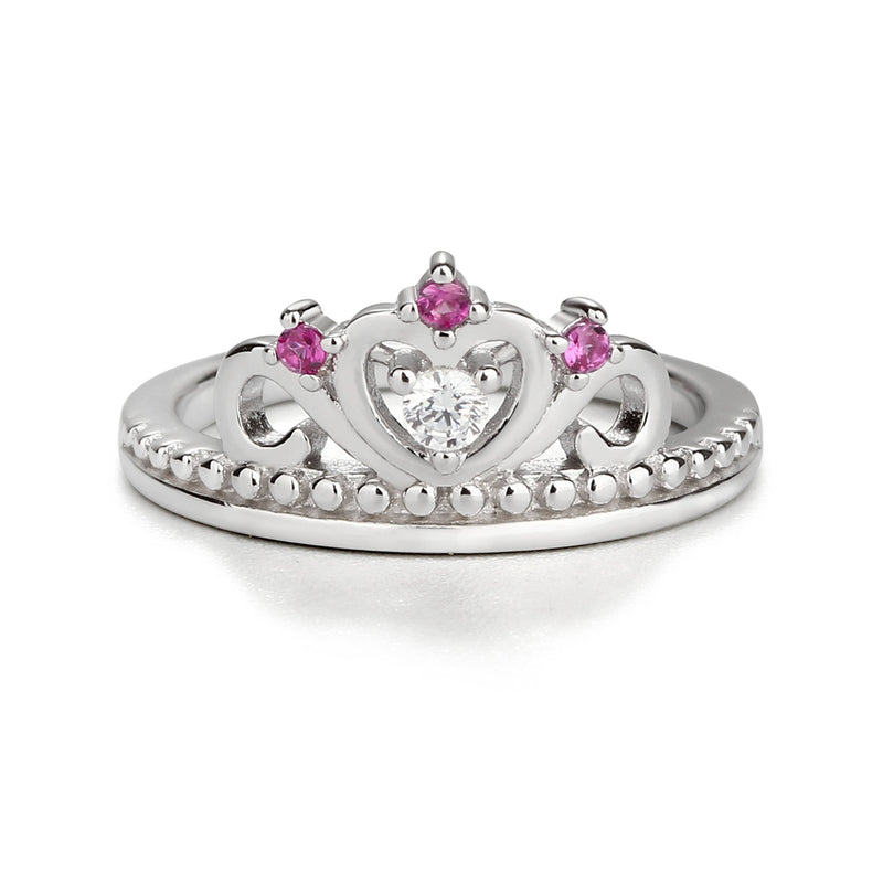 Cherished Moments - Sterling Silver Tiara Baby Ring with CZs
