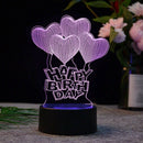 Happy Birthday Heart 3D Illusion Lamp