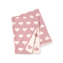Hearts-Organic REVERSIBLE Jacquard Sweater Knit Baby Blanket