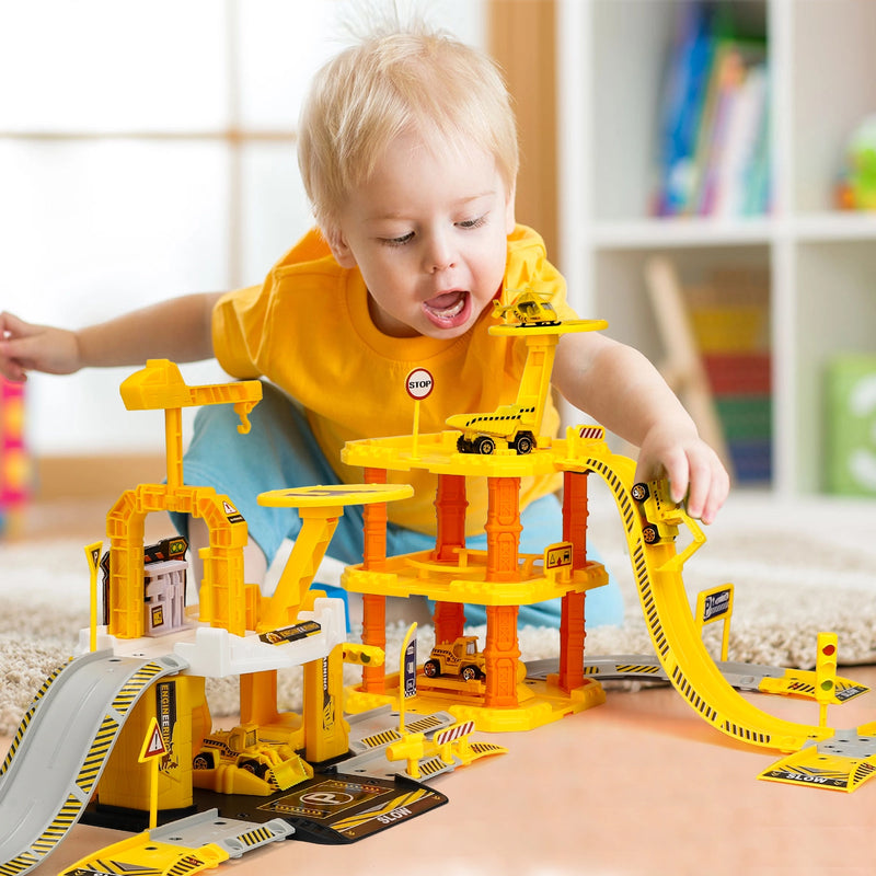 Construction Toys Set With Buildable Matchbox Car Track